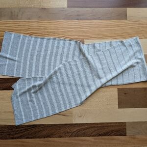 Gray Striped Shiny Scarf